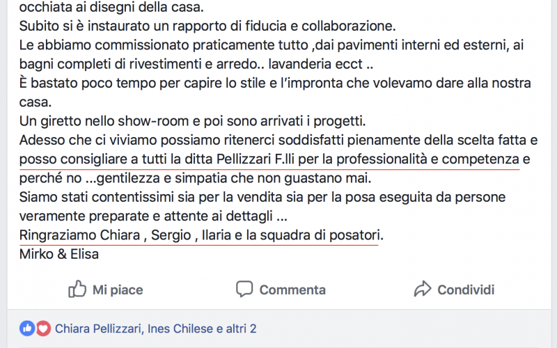 Fratelli Pellizzari opinioni Costo di Arzignano Chiara Pellizzari