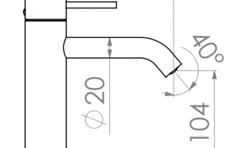 Arkitea miscelatore lavabo Sile, disegno tecnico