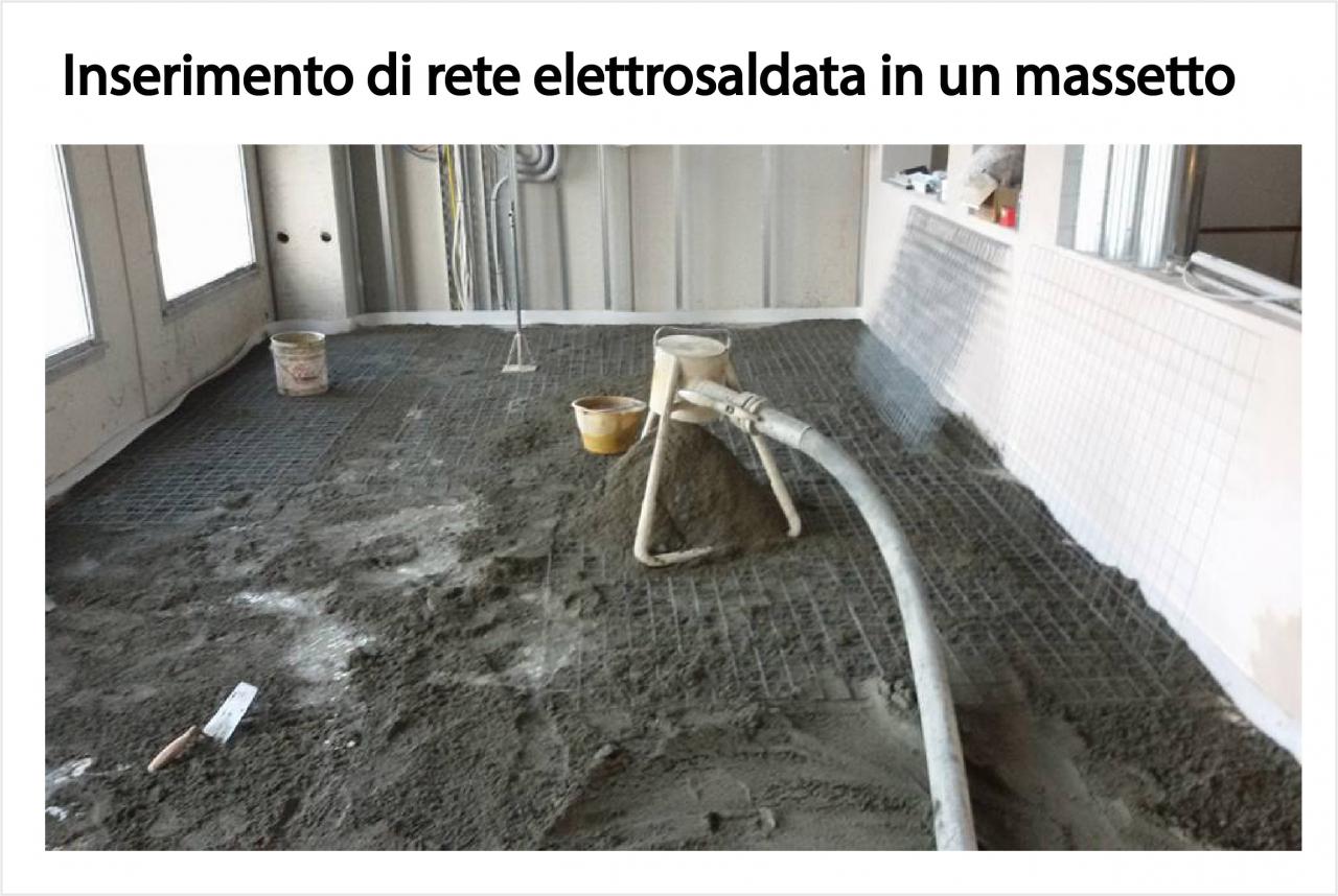 Inserimento rete elettrosaldata in un massetto a Vicenza