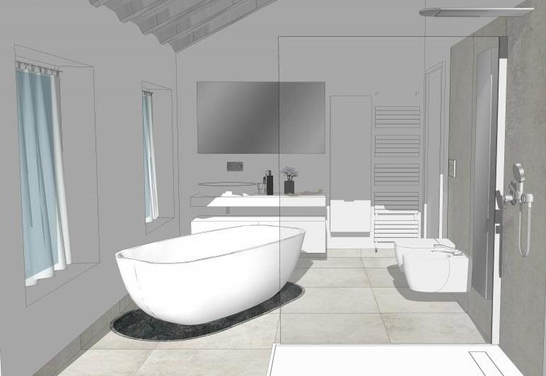 bagno moderno progetto Verona