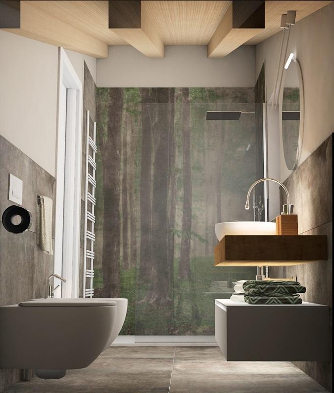 rivestire doccia grande lastra decorata decoro bagno negozio piastrelle Vicenza Verona