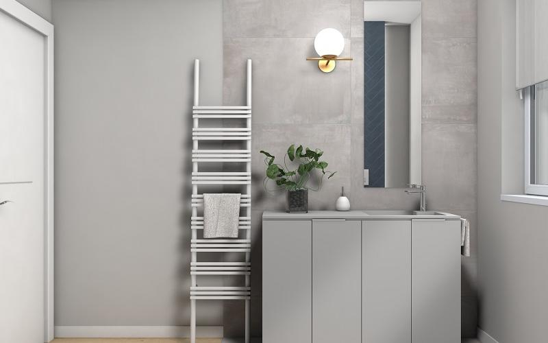bagno grigio progettato per maschio da maschi casa Vicenza Verona