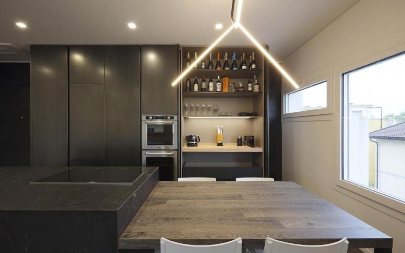 Black modern custom-made kitchen in Vicenza