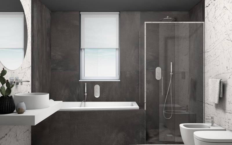 Progetto bagno bianco e nero moderno Vicenza