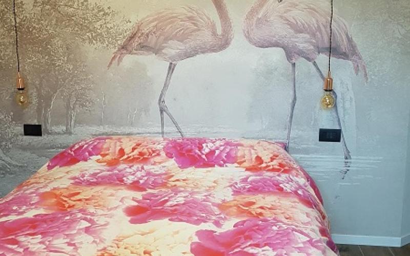 Wallpaper in bedroom, Vicenza
