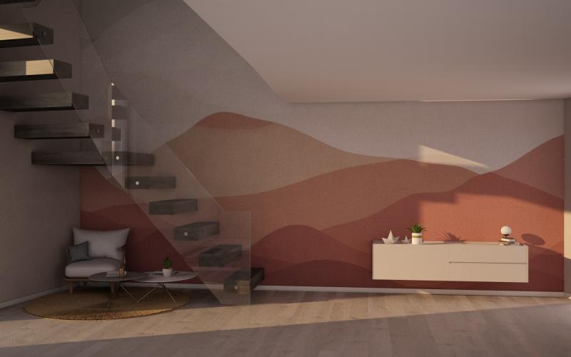 Wallpaper in modern living room Vicenza