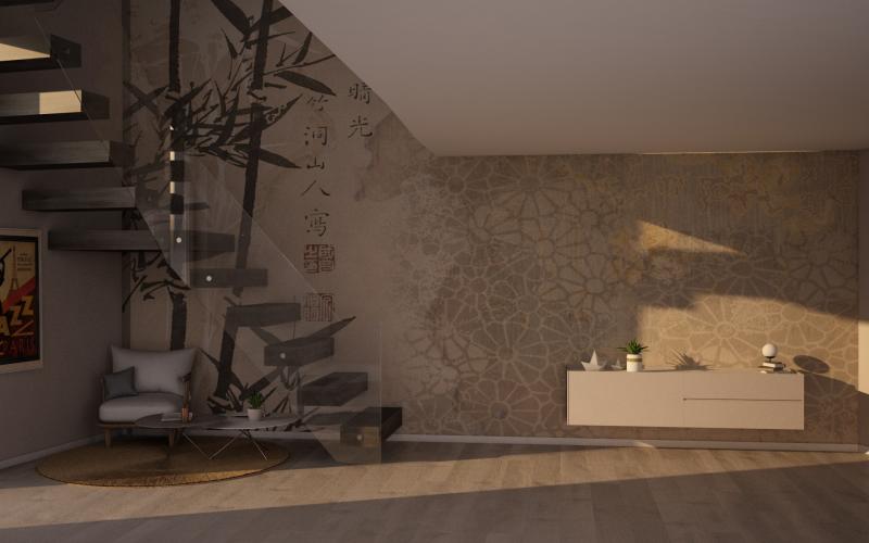 Wallpaper in modern living room Vicenza