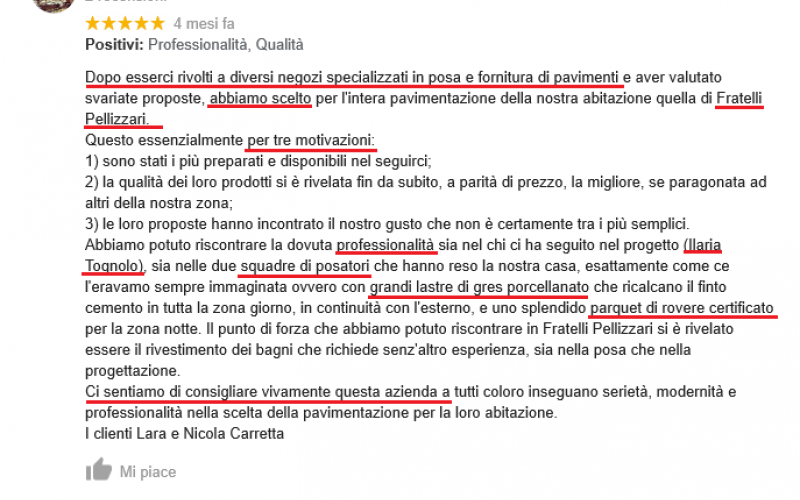 fratelli pellizzari opinioni recensioni negozio arredobagno pavimenti Vicenza Gambellara Arzignano