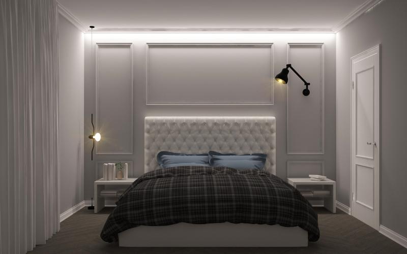 camera da letto matrimoniale in stila classico luci illuminazione