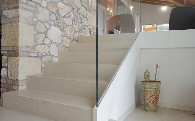 marble and stoneware interior staircase Vicenza