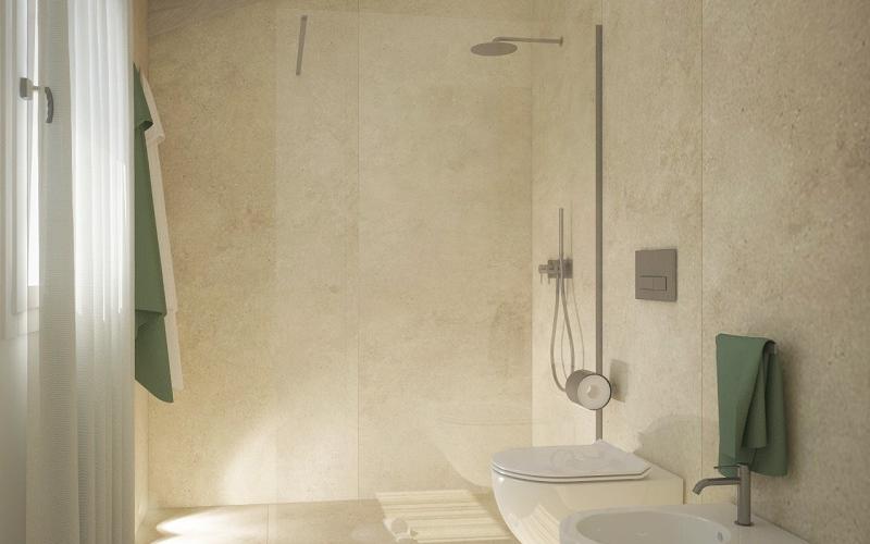 progetto bagno moderno con mobile a doppio lavabo