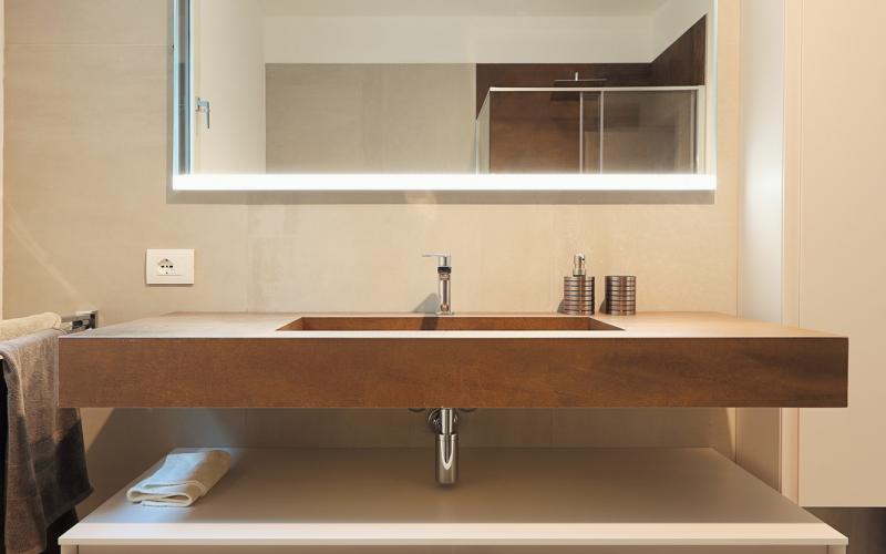 Corian countertop and shelf bathroom cabinet Vicenza