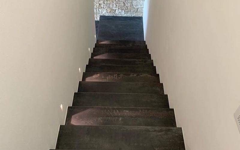 Iron effect tile interior staircase
