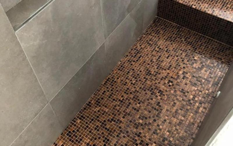 mosaic bathroom brown bisazza