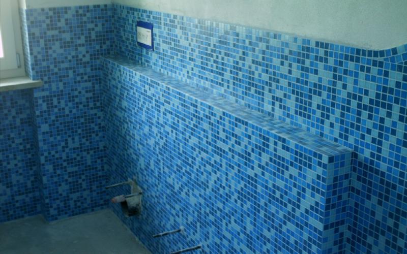 mosaico azzurro bagno Vicenza