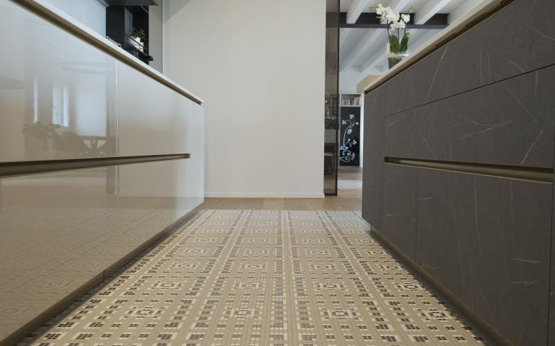 mosaico pavimento cucina appiani