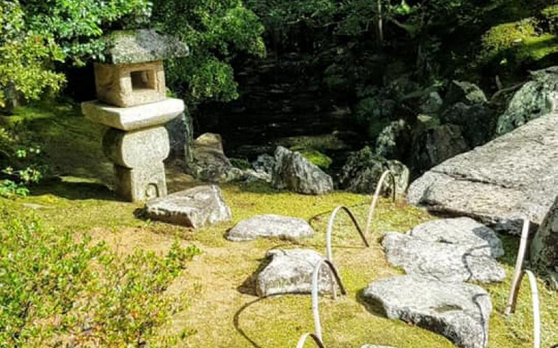 Pietre e muschio in un giardino giapponese