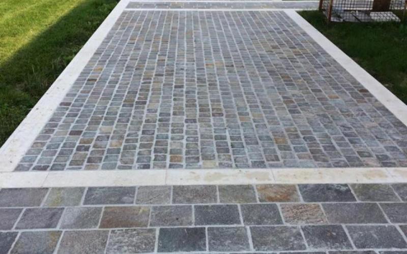 Porphyry driveway for house in vicenza