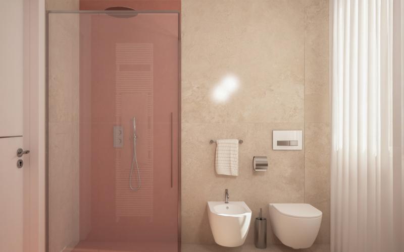 progetto bagno moderno rosa Vicenza