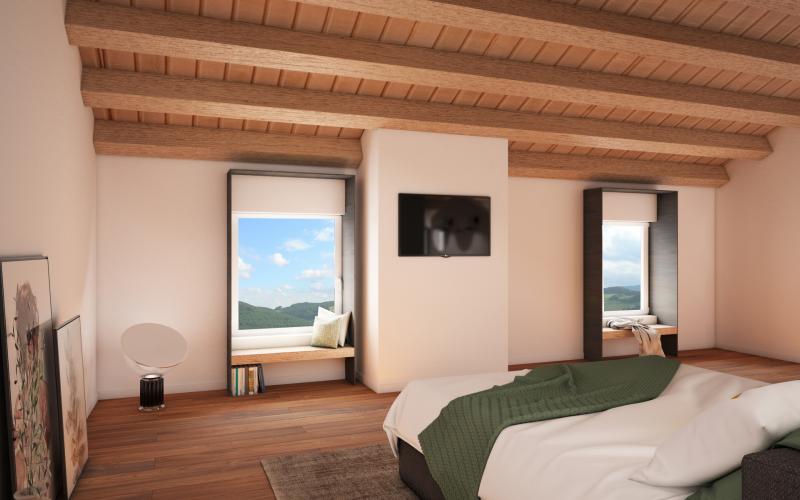 Progetto camera in legno per casa a Vicenza