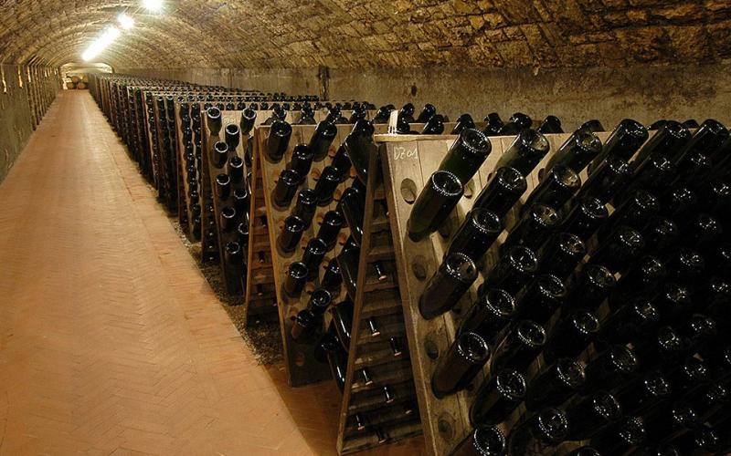 Florentine Cotto floor in a wine cellar