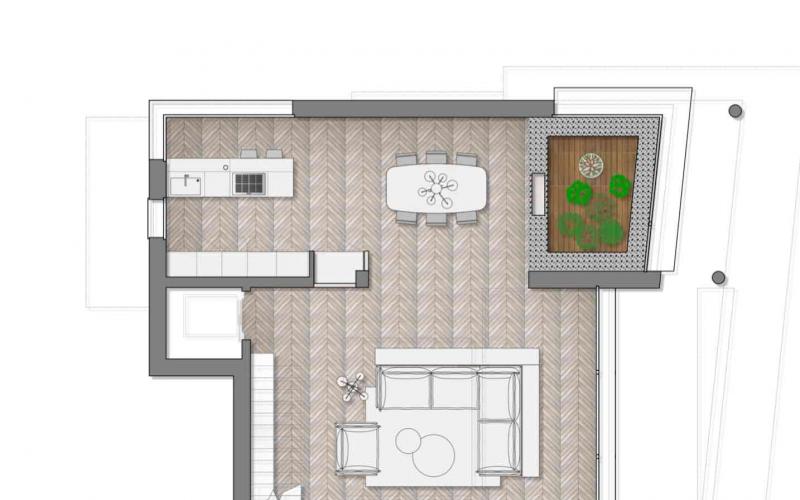 Living area projects in the province of Verona, the floor plan