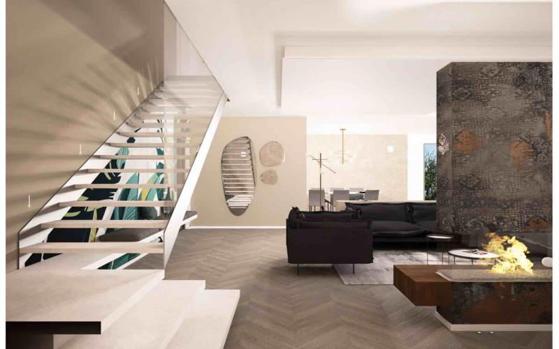 Living area projects in the province of Verona, the staircase
