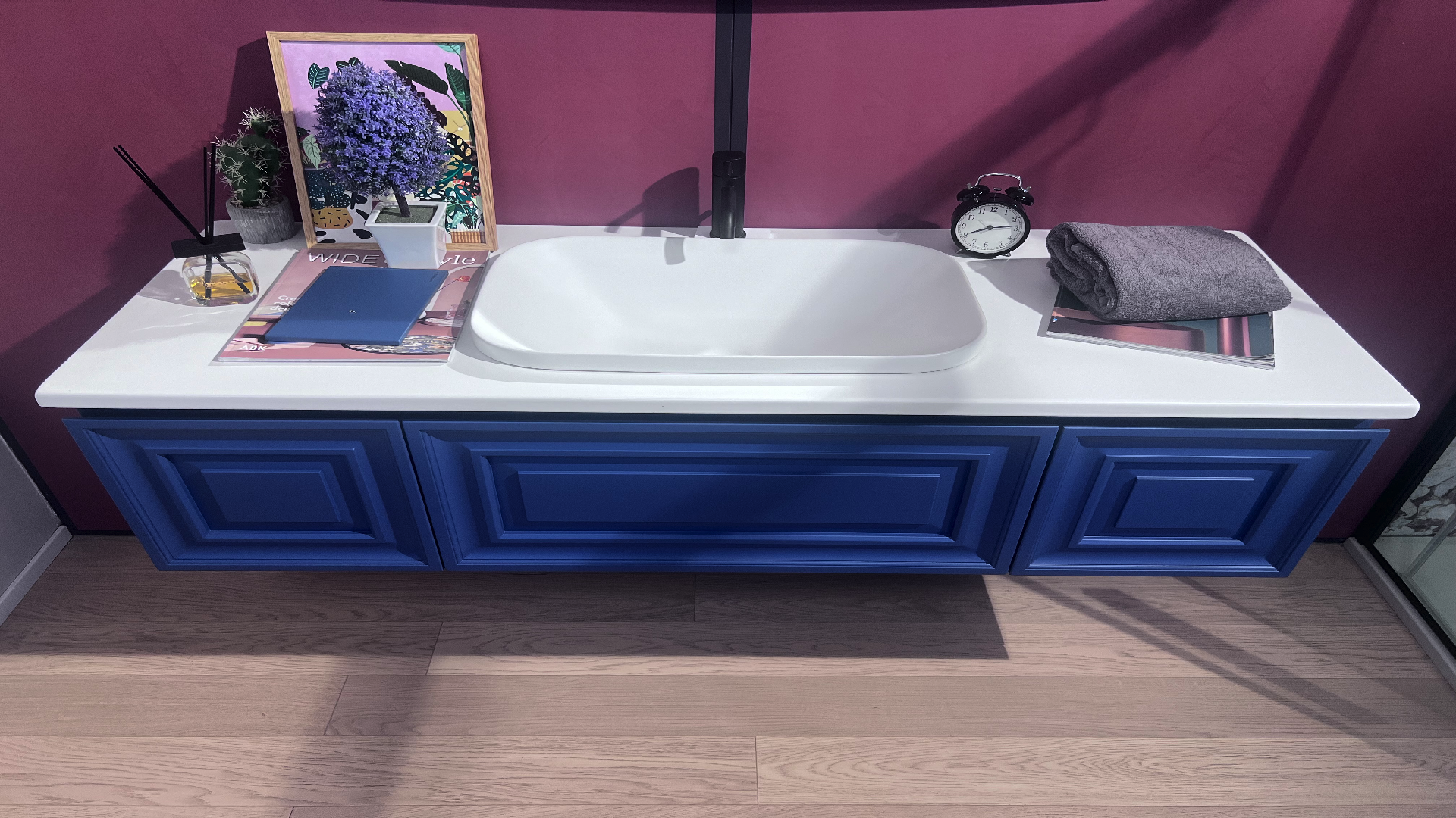 mobile bagno sospeso blu classico prezzo outlet