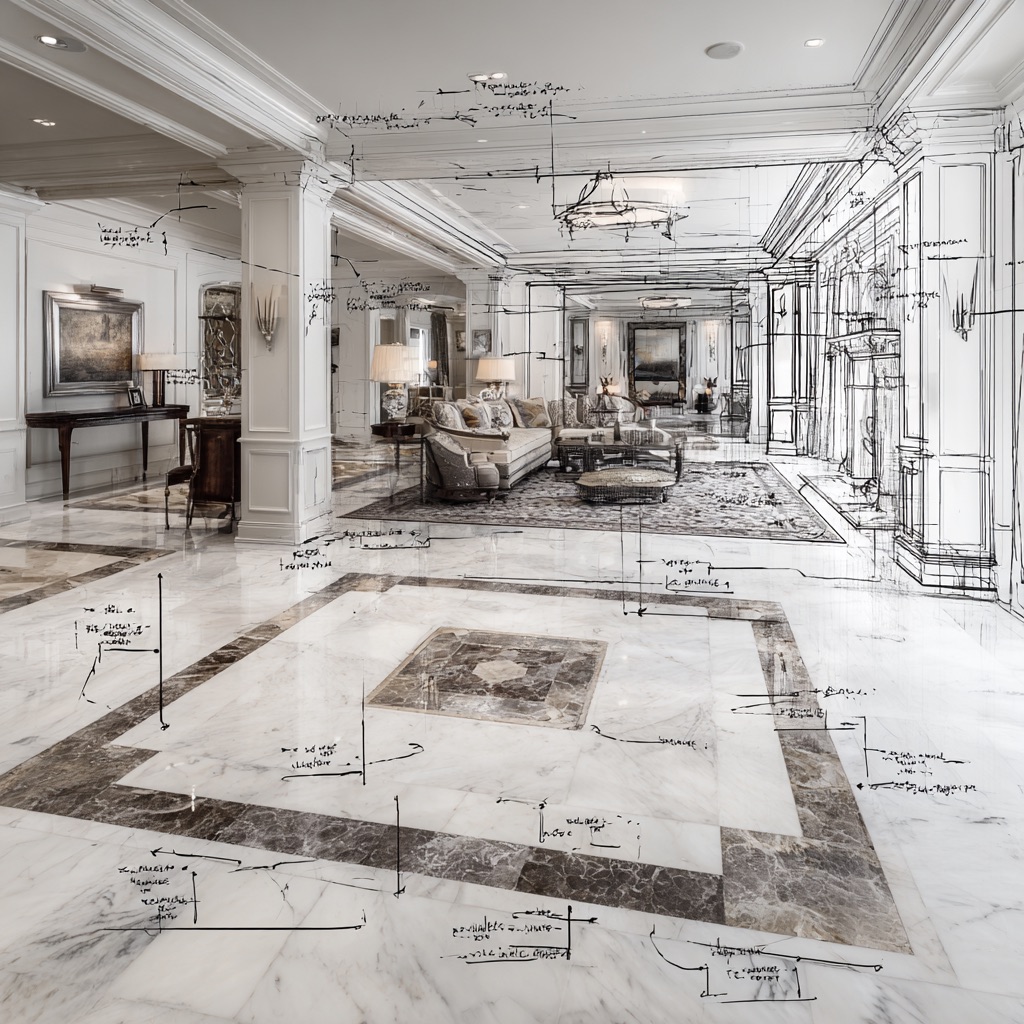 Pavimenti in marmo decorativi