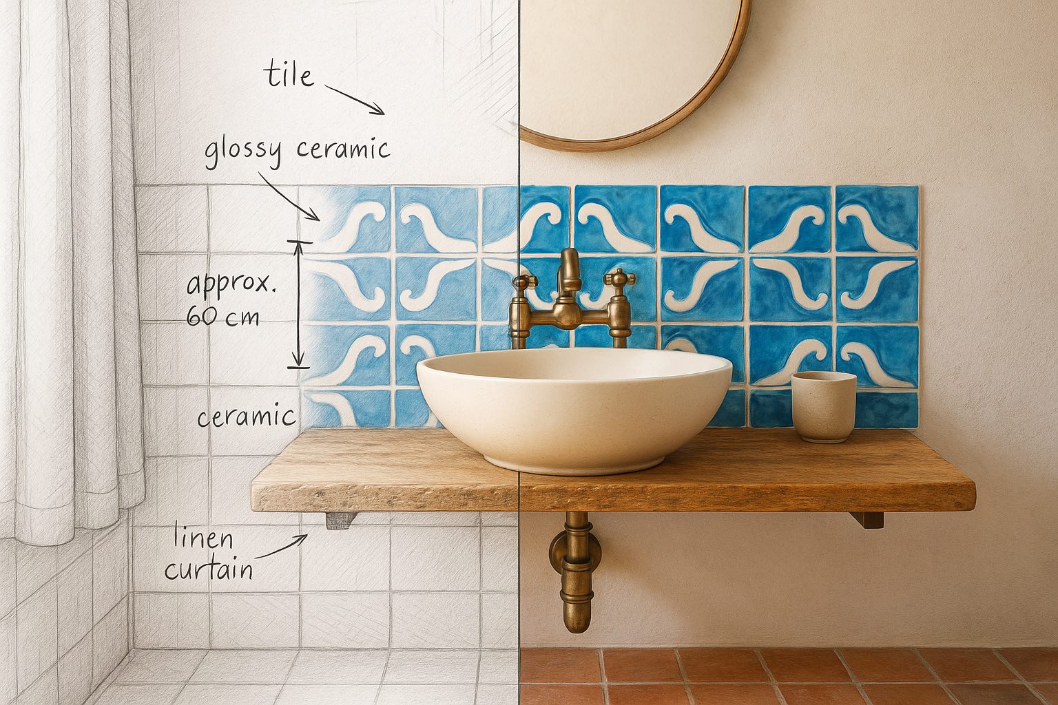 bagno in stile mediterraneo